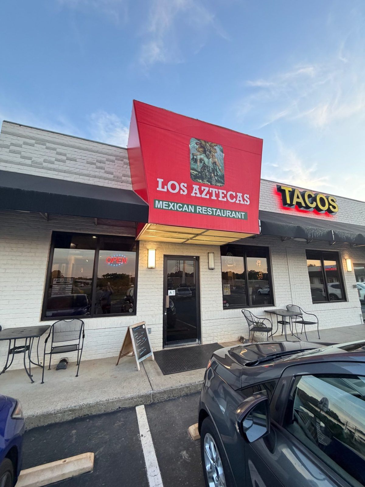 Los Aztecas Mexican restaurant storefront, where we replaced the door glass
